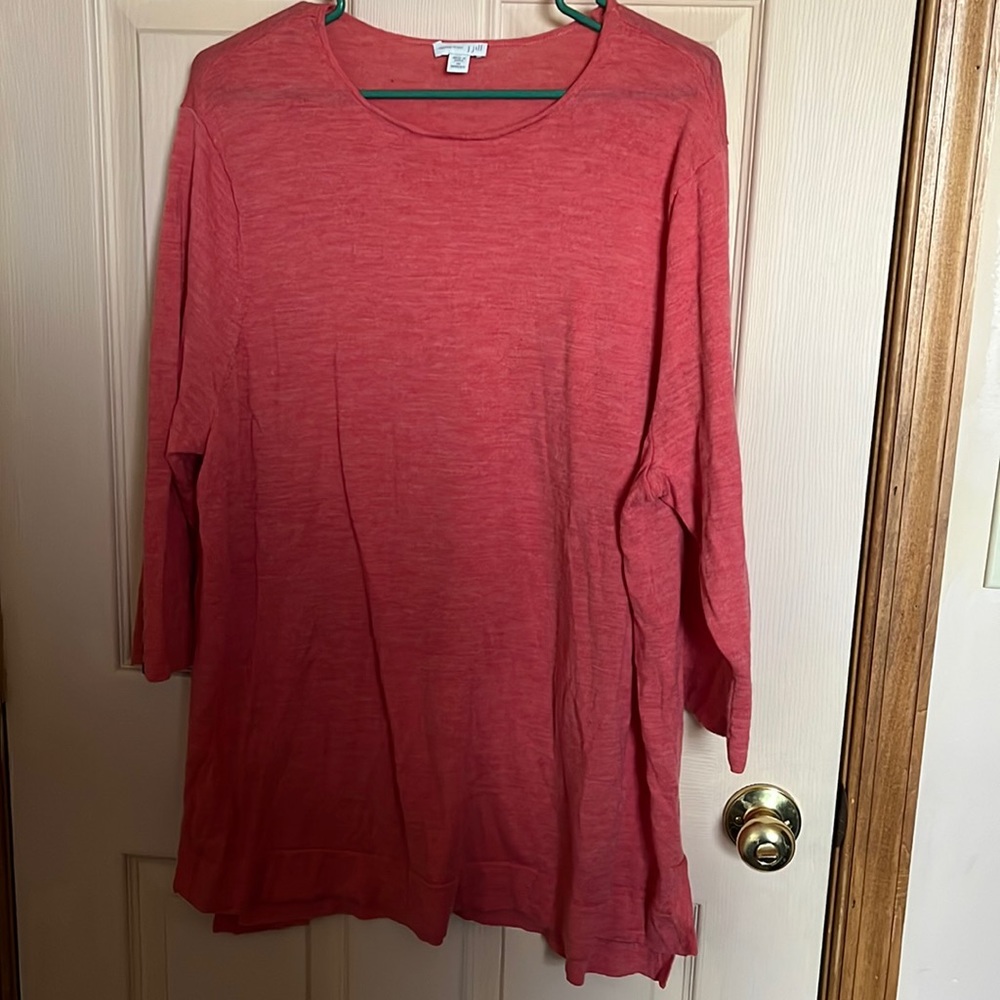 Soft merino wool sweatshirt.  A pretty melon color.